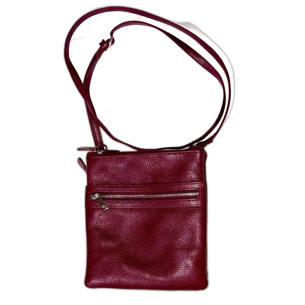 Giani Bernini leather cross body bag burgandy